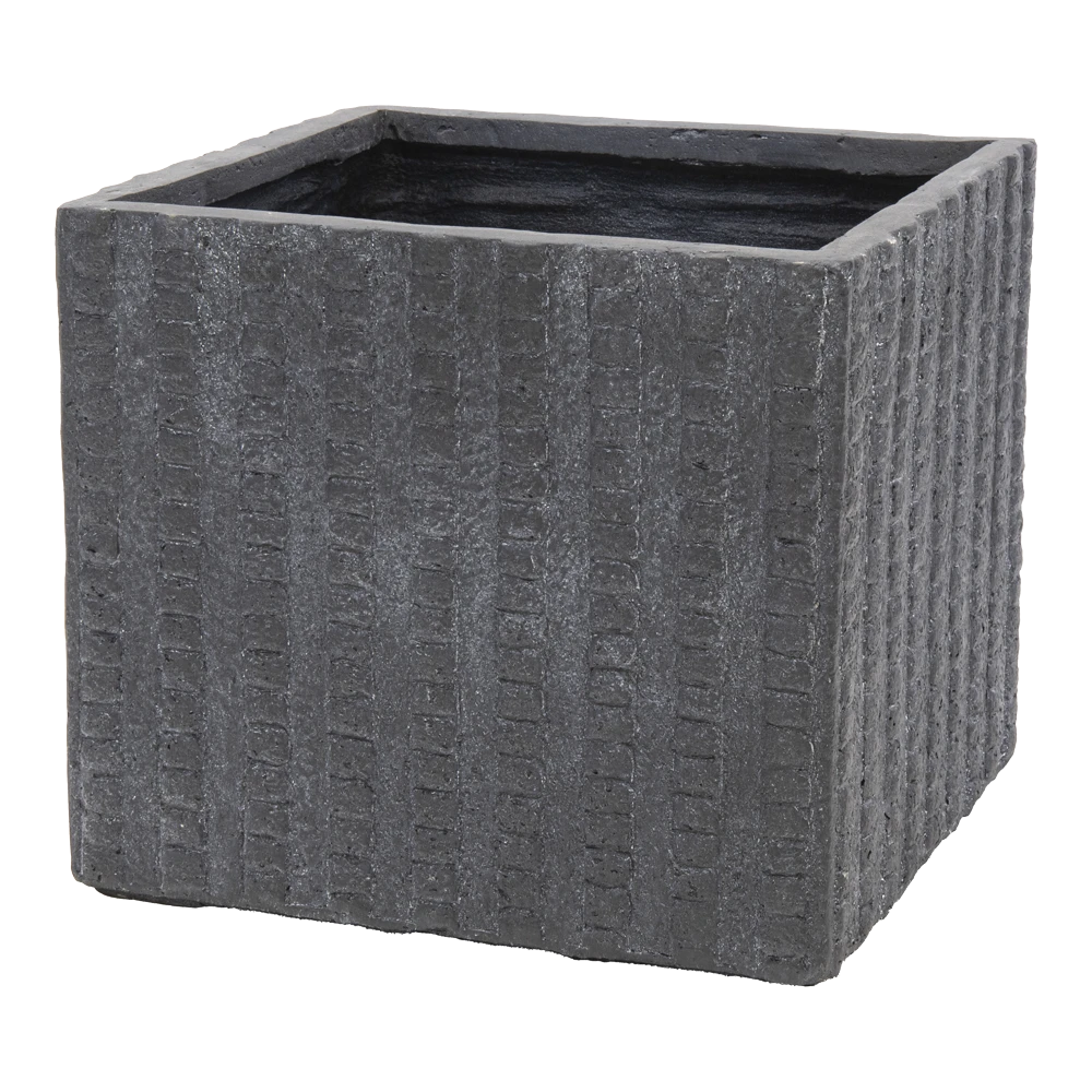 Plantenbak Arkansas Cubi - L34.5 B34.5 X H30cm - Donkergrijs 3 Plantenbak Arkansas Cubi - L34.5 B34.5 X H30cm - Donkergrijs