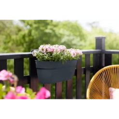 Elho Balkonbak Vibia Campana Easy Hanger Large - Antraciet -Natur Bloemen Winkel balkonbak vibia campana easy hanger large antraciet balkonbak antraciet 5 1