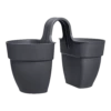 Elho Balkonbak Vibia Campana Twin 21cm - Antraciet -Natur Bloemen Winkel balkonbak vibia campana twin 21cm antraciet balkonbak antraciet 1 1