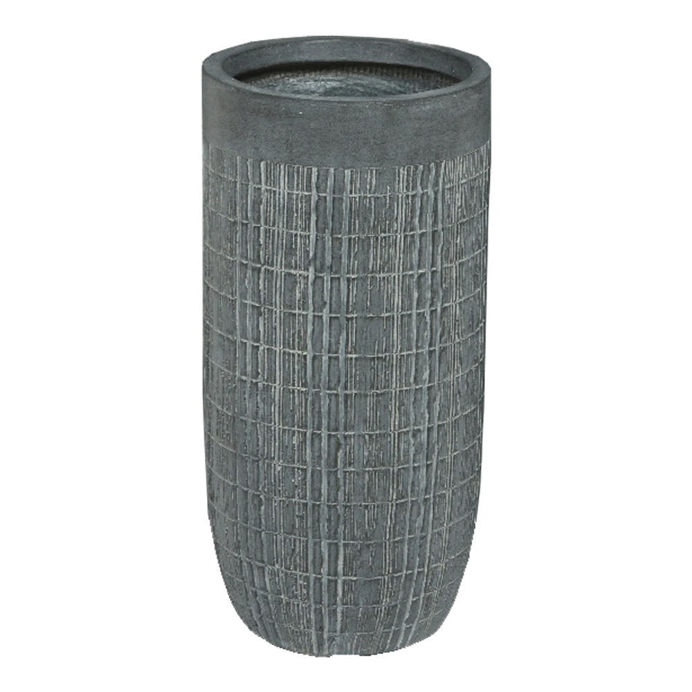 Bloempot Bryan Hoog - D24 X H49cm - Grijs 3 Bloempot Bryan Hoog - D24 X H49cm - Grijs