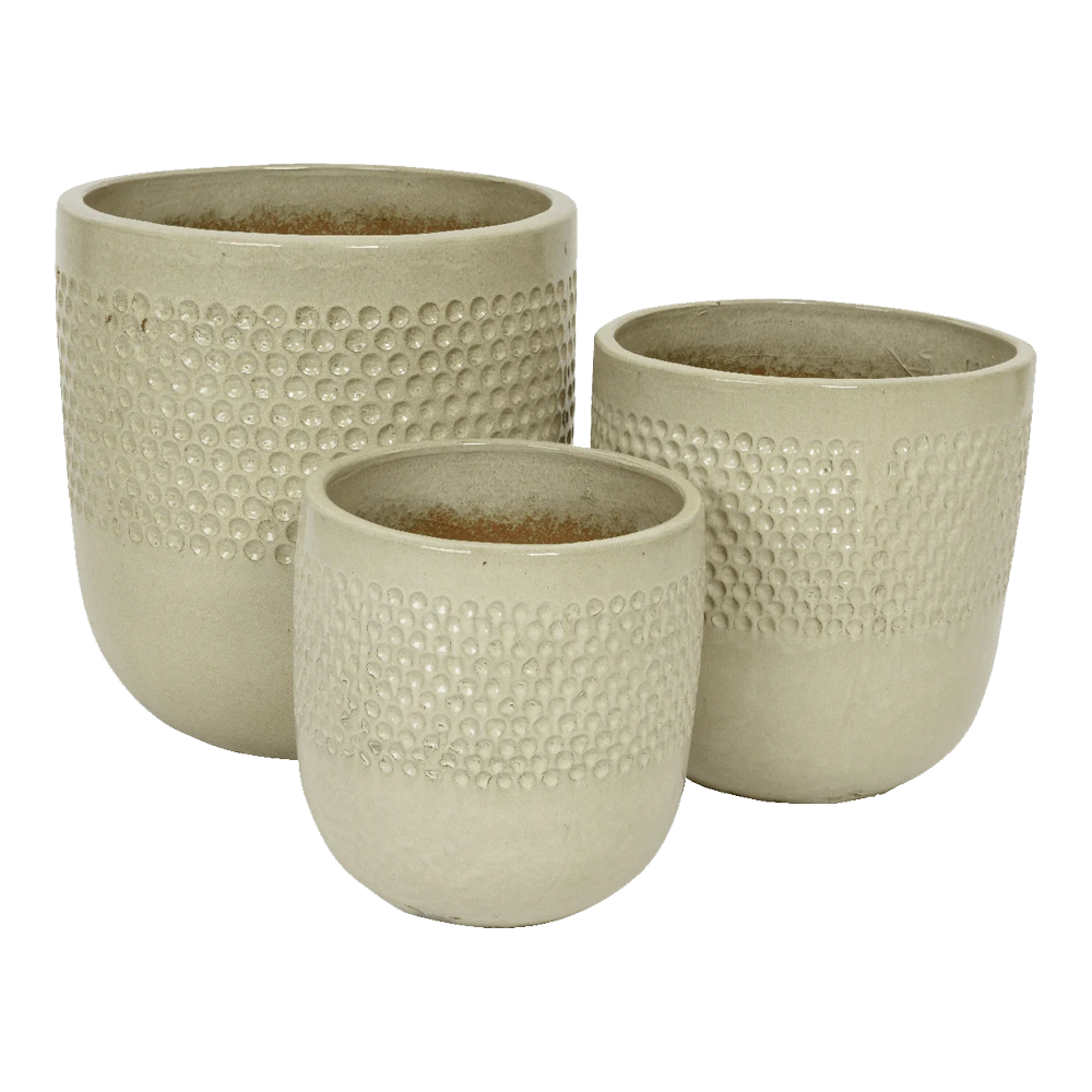 Bloempot Collin - D38 X H40cm - Creme 4 Bloempot Collin - D38 X H40cm - Creme - Afbeelding 2