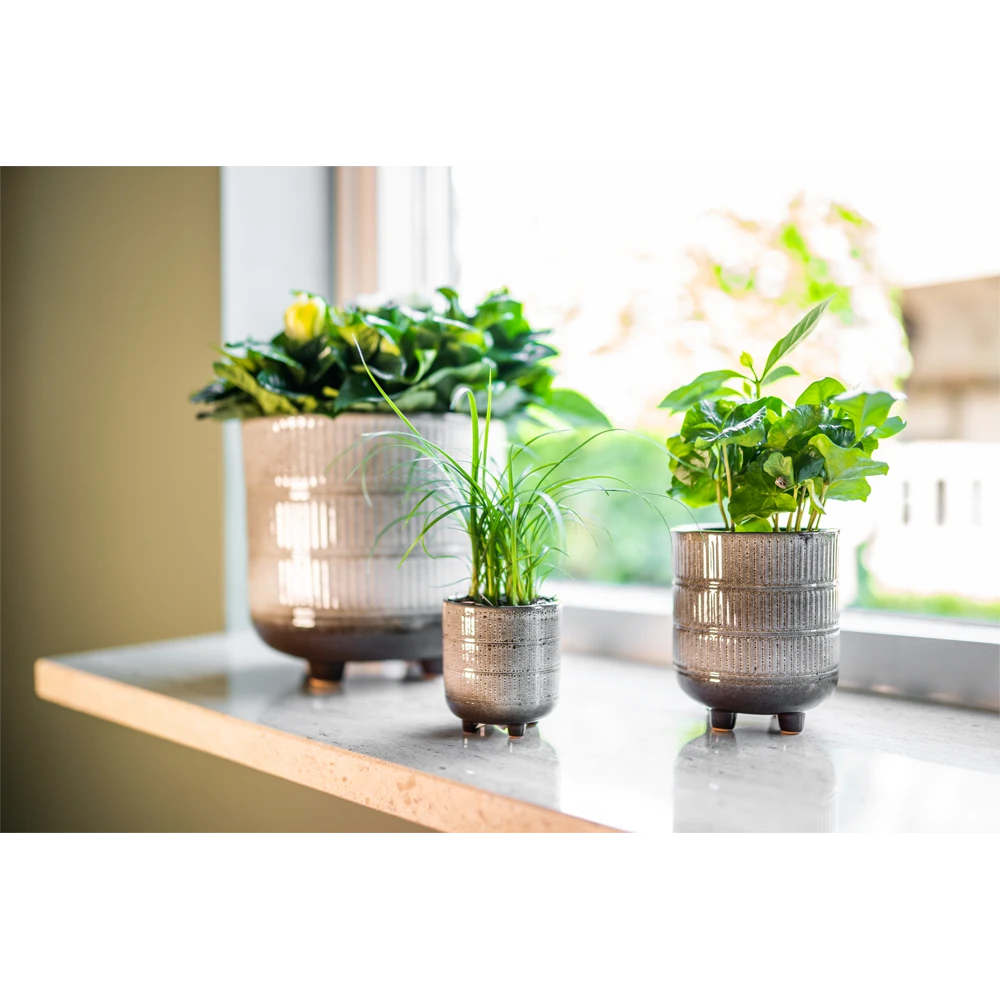 Bloempot Denise - D17 X H17cm - Off White 4 Bloempot Denise - D17 X H17cm - Off White - Afbeelding 2