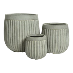 Bloempot Laura - D23 X H23cm - Grijs -Natur Bloemen Winkel bloempot laura grijs bloempot 2