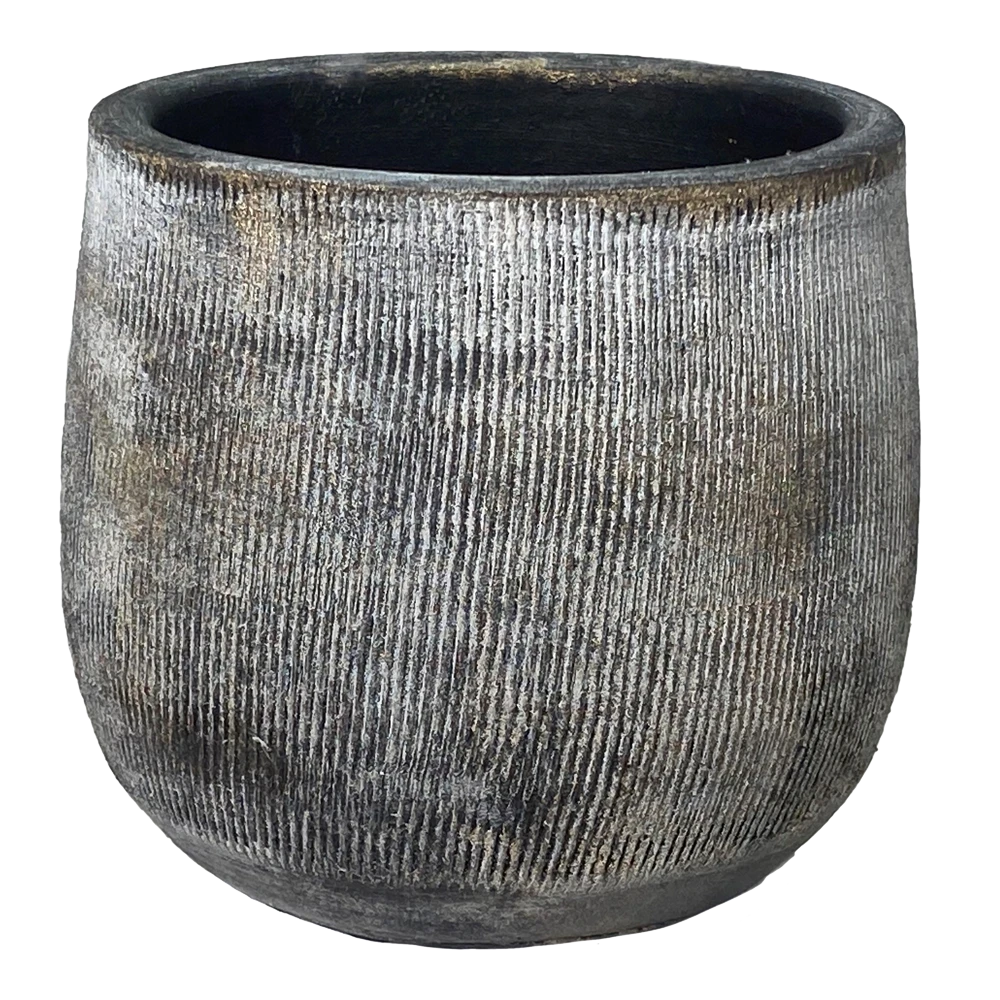 Bloempot Miami - D33 X H31cm - Zwart Cement 3 Bloempot Miami - D33 X H31cm - Zwart Cement