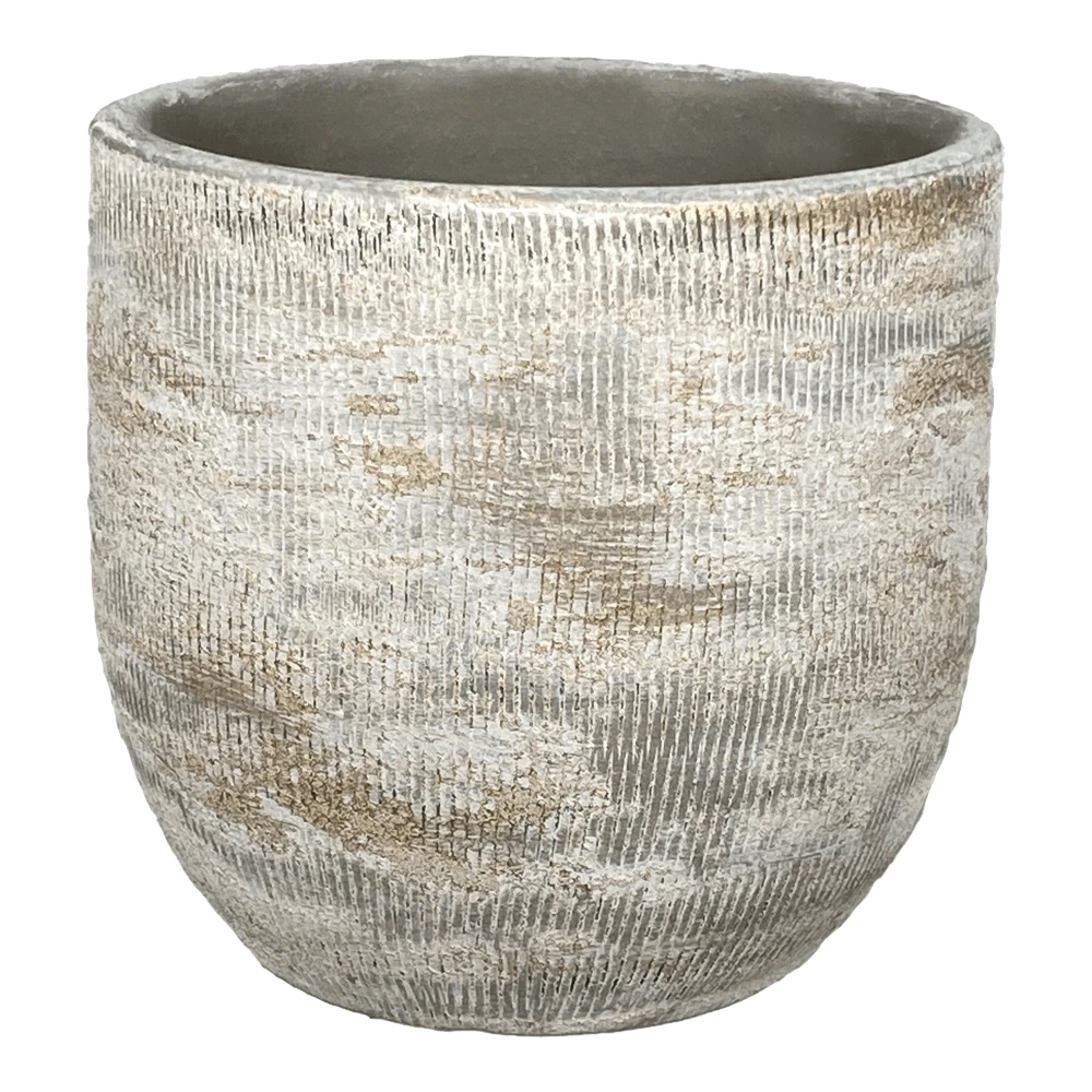 Bloempot Miami - D39 X H36cm - Grijs 3 Bloempot Miami - D39 X H36cm - Grijs