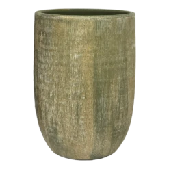 Bloempot Miami Hoog - D26 X H40cm - Groen Cement
