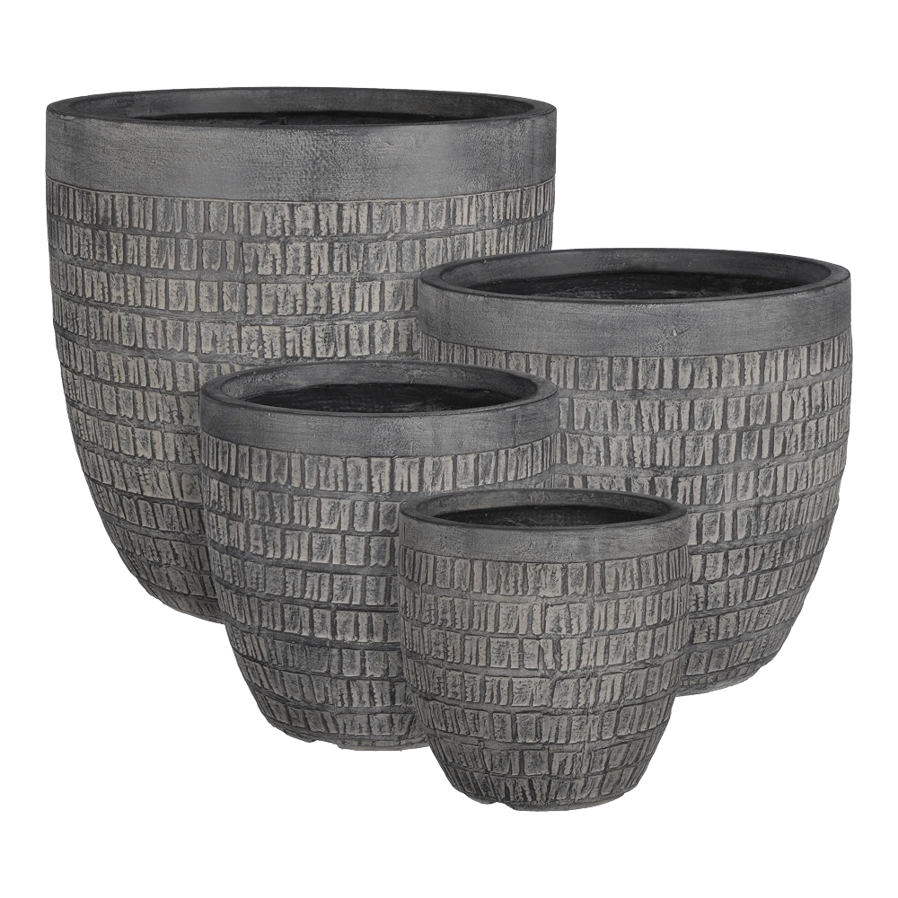 Bloempot Tallinn - D25,5 X H26cm - Zwart-grijs 3 Bloempot Tallinn - D25,5 X H26cm - Zwart-grijs