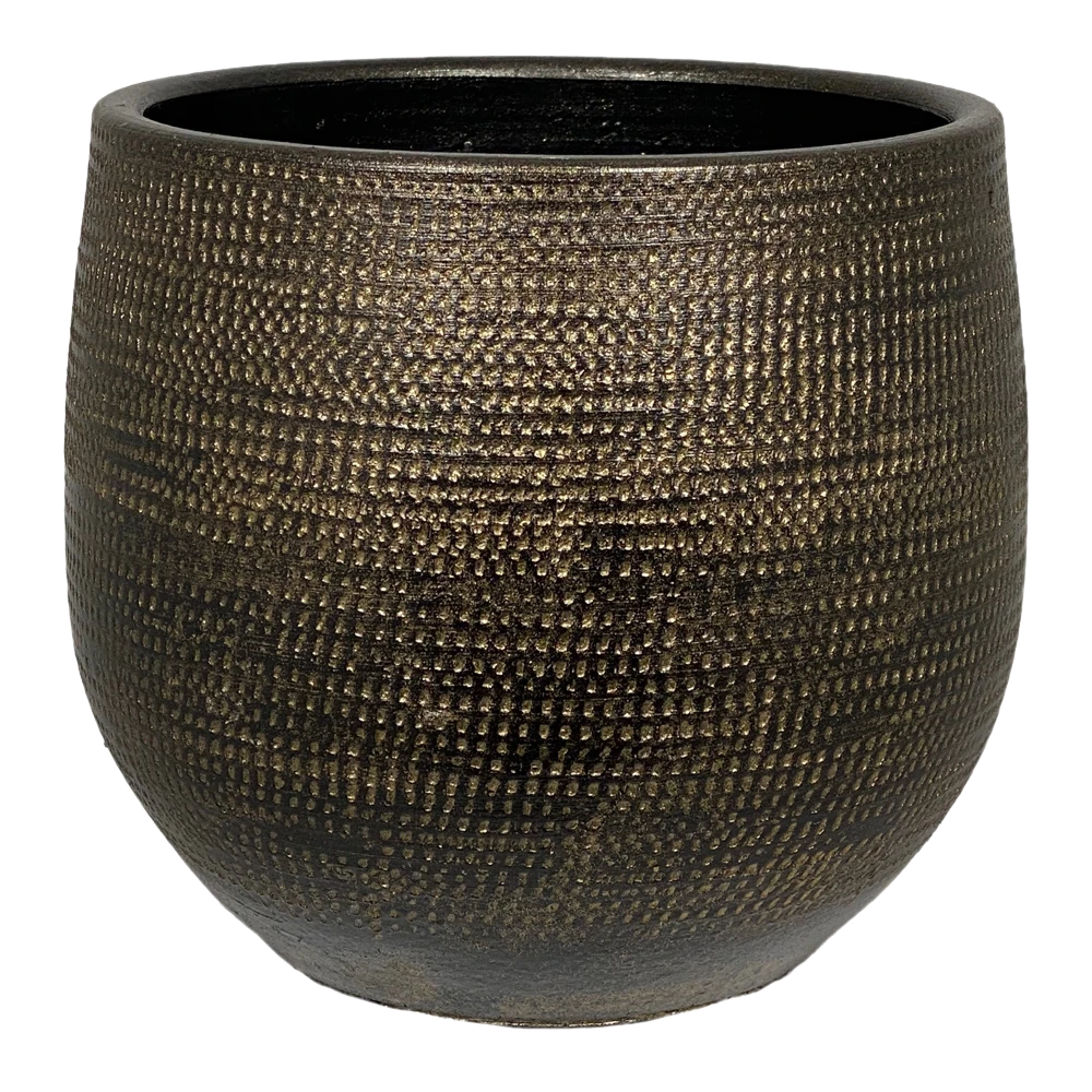 Bloempot Tokio - D28 X H26cm - Goud 3 Bloempot Tokio - D28 X H26cm - Goud