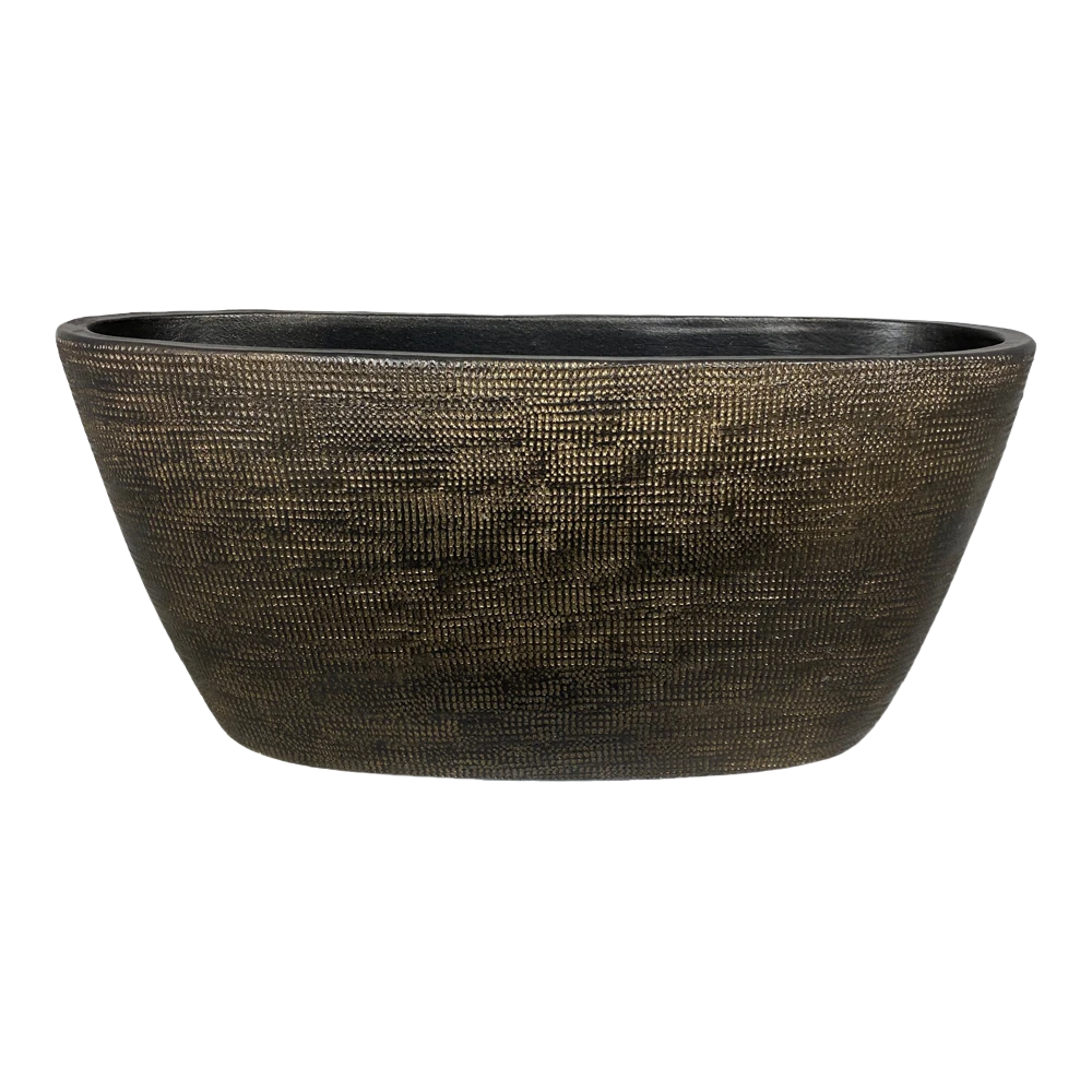 Bloempot Tokio Ovaal - L43 X B15 X H19cm - Goud 3 Bloempot Tokio Ovaal - L43 X B15 X H19cm - Goud