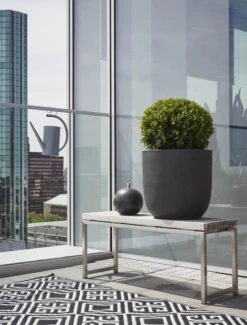 Capi Bloempot Bol Lux Terrazo - D65 X H63cm - Zwart -Natur Bloemen Winkel capi lux terrazzo hoge pot fit zwart bloempot 5 4 1