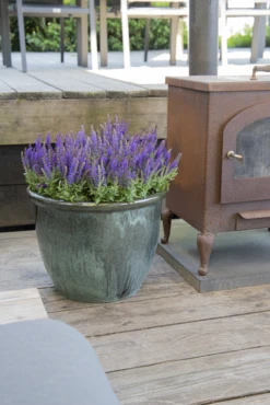 Bloempot Glazed Hp001 - D30 X H25cm - Groen -Natur Bloemen Winkel glazed hp001 moss green d30h25 bloempot groen 7 6