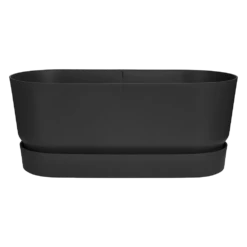 Bloembak Elho Greenville Terrace 60cm - Met Wielen - Living Black