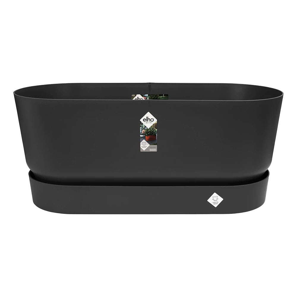 Bloembak Elho Greenville Terrace 80cm - Met Wielen - Living Black 3 Bloembak Elho Greenville Terrace 80cm - Met Wielen - Living Black