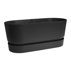 Bloembak Elho Greenville Terrace 80cm - Met Wielen - Living Black 10 Bloembak Elho Greenville Terrace 80cm - Met Wielen - Living Black -Natur Bloemen Winkel greenville terrace trough 80cm wheels plantenbak living black 3 9
