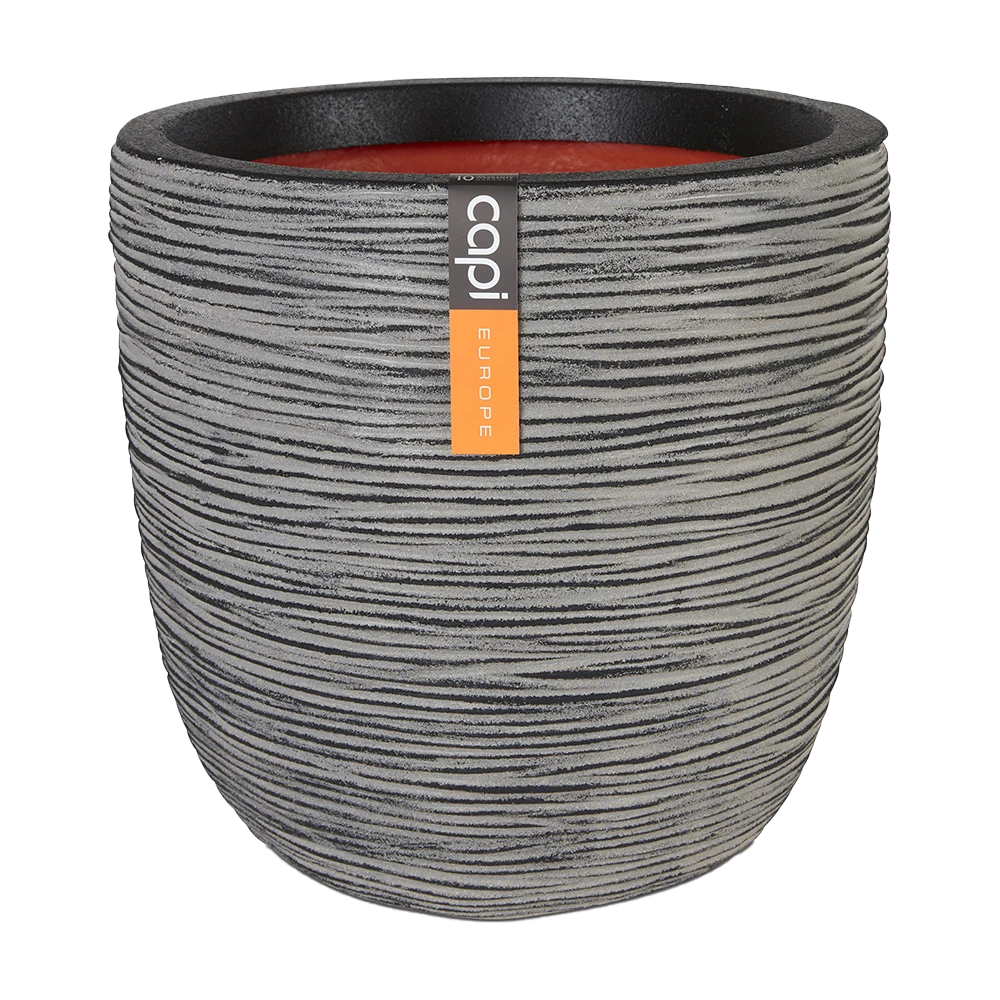 Capi Bloempot Bol Nature Rib NL - D43 X H41cm - Antraciet 3 Capi Bloempot Bol Nature Rib NL - D43 X H41cm - Antraciet