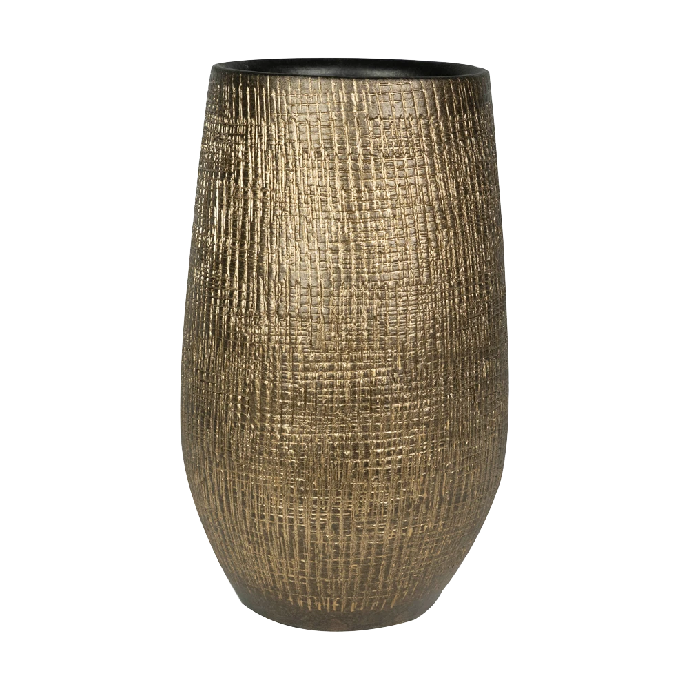 Bloempot Ryan Hoog - D18 X H30cm - Shiny Gold 3 Bloempot Ryan Hoog - D18 X H30cm - Shiny Gold