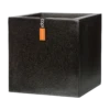Capi Plantenbak Vierkant Lux Terrazo - L80 X B80 X H80cm - Zwart -Natur Bloemen Winkel pot vierkant 80x80x80 zwart plantenbak 1 5