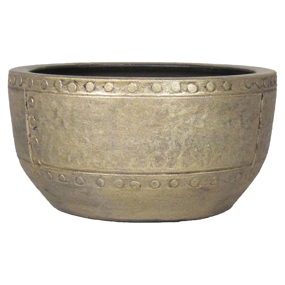 Plantenschaal Fien - D24 X H12cm - Goud 3 Plantenschaal Fien - D24 X H12cm - Goud