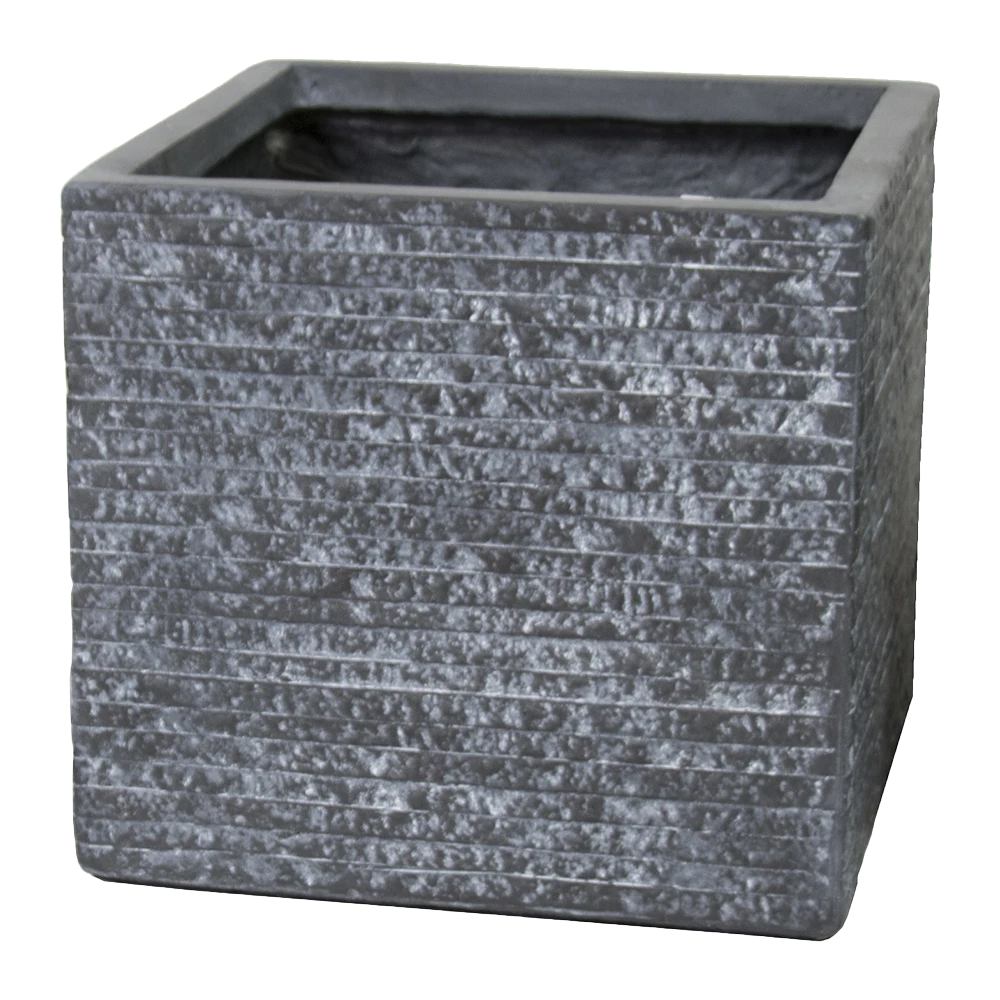 Plantenbak Utah Cubi - L56 X B56 X H46cm - Donkergrijs 3 Plantenbak Utah Cubi - L56 X B56 X H46cm - Donkergrijs