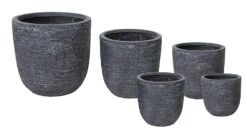 Bloempot Utah Egg - D32 X H31cm - Donkergrijs -Natur Bloemen Winkel utah egg pot graphite d32h31 bloempot 6 8