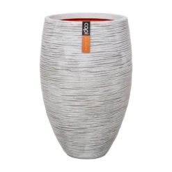 Capi Bloempot Hoog Nature Elegant Deluxe Rib NL - D38 X H58cm - Ivoor