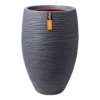 Capi Bloempot Hoog Nature Elegant Deluxe Rib NL - D56 X H84cm - Donkergrijs -Natur Bloemen Winkel vaas elegant deluxe rib nl 56x84 donkergrijs bloempot 1 4