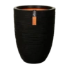 Capi Bloempot Nature Elegant Rib NL - D46 X H58cm - Zwart -Natur Bloemen Winkel vaas elegant laag rib nl 46x58 zwart bloempot 1 4