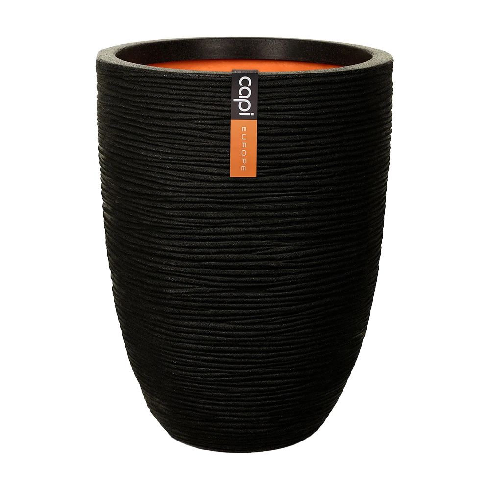 Capi Bloempot Nature Elegant Rib NL - D46 X H58cm - Zwart 3 Capi Bloempot Nature Elegant Rib NL - D46 X H58cm - Zwart